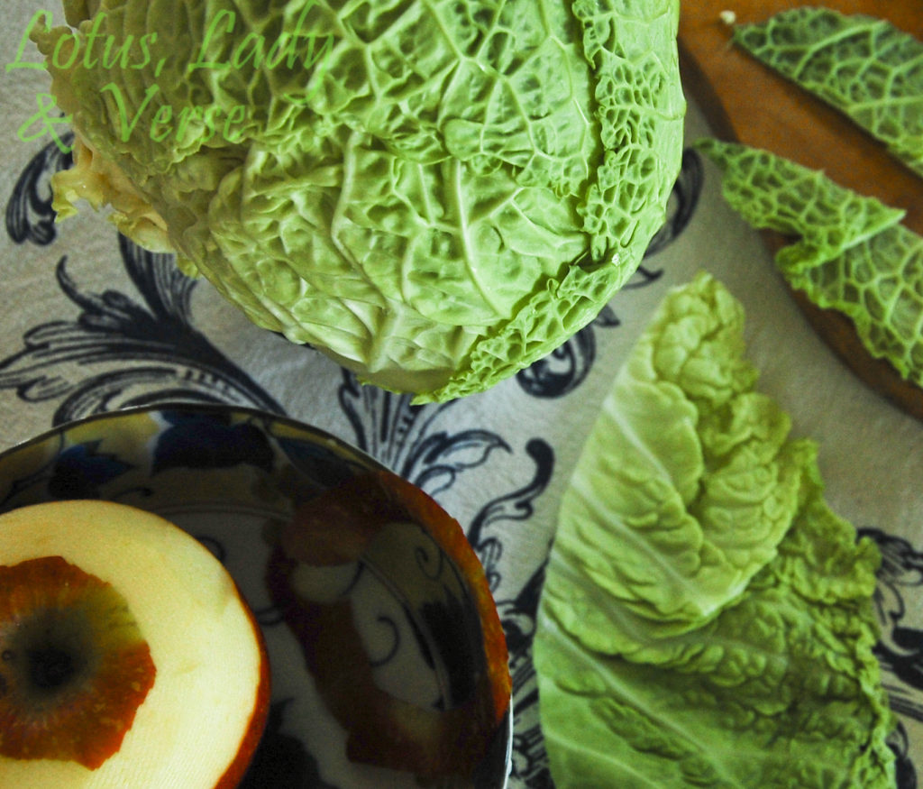 Cabbage and apple peels.